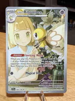 Pokemon TCG Lillie's Ribombee Card Journey Together Illustration, 164/159 - Image 1