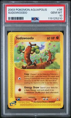 2003 POKEMON AQUAPOLIS #36 SUDOWOODO PSA 10 - Image 1