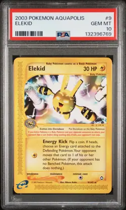 2003 POKEMON AQUAPOLIS #9 ELEKID PSA 10 - Image 1