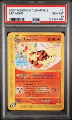 2003 POKEMON AQUAPOLIS #2 ARCANINE PSA 10 - Image 1