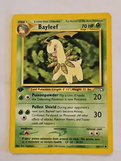 Bayleef 28/111 1st Edition 2000 Neo Genesis Pokemon Card Game TCG - Image 1