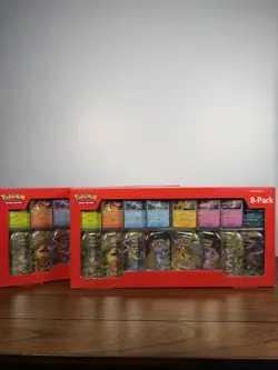 Pokemon TCG Prismatic Evolutions 8 Mini Tins Costco- Sealed, New - Lot Of 2 - Image 1