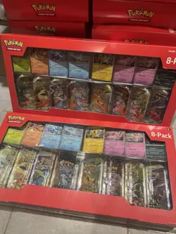 LOT OF 2 Pokemon TCG Prismatic Evolution Costco Mini Tins 8 Pack - New & Sealed - Image 1