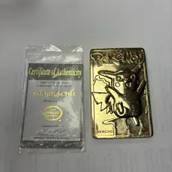 VINTAGE PIKACHU #25 Pokemon 23K Gold Plated Trading Card 1999 BK Limited Edition - Image 2