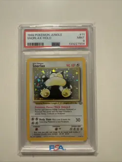 1999 Pokemon TCG Jungle Snorlax Holo Card #11 PSA 9 - Image 1