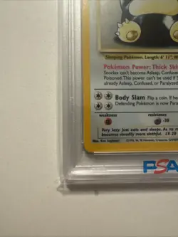 1999 Pokemon TCG Jungle Snorlax Holo Card #11 PSA 9 - Image 4