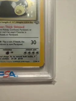 1999 Pokemon TCG Jungle Snorlax Holo Card #11 PSA 9 - Image 5