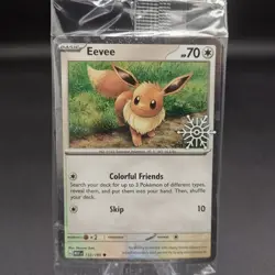 SEALED Eevee 133/165 Holiday Calendar Snowflake Stamped Cosmos Holo Pokemon Card - Image 1