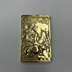VINTAGE 23K GOLD PLATED #06 CHARZARD TRADING CARD 1999 BK LIMITED EDITION COA - Image 3