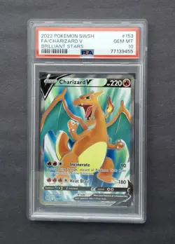 Pokemon Brilliant Stars 2022 - Charizard V #153/172 - PSA GEM MT 10 - Image 1