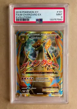 2016 Pokemon XY FA/M Charizard EX Evolutions #101 Mint PSA 9 - Image 1