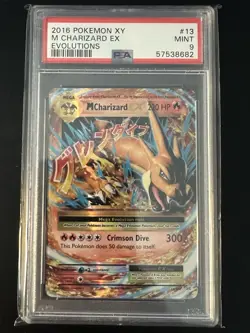 2016 POKEMON XY EVOLUTIONS #13 M CHARIZARD EX PSA 9 - Image 1