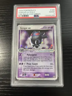 2004 POKEMON EX FIRE RED & LEAF GREEN #108 GENGAR EX-HOLO PSA 2 - Image 1