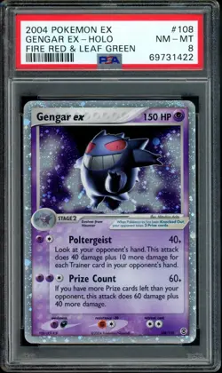 Gengar EX Pokemon 2004 Holo EX Firered & Leafgreen English 108/112 PSA 8 - Image 1