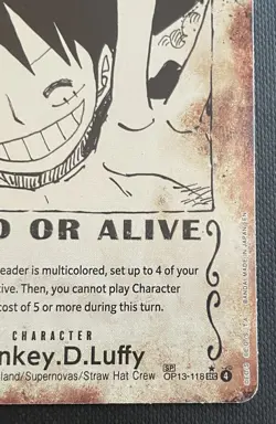 Monkey.D.Luffy (118) (Wanted Poster) OP13-118 Carrying On His Will Foil🏴‍☠ - Image 4