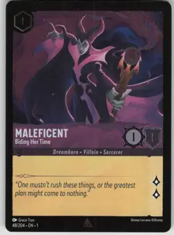 Disney Lorcana TCG Maleficent - Biding Her Time Cold Foil First Chapter 48/204 - Image 1