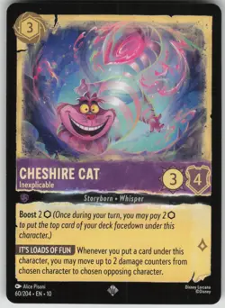 Disney Lorcana TCG Cheshire Cat - Inexplicable Whispers in the Well 60/204 - Image 1