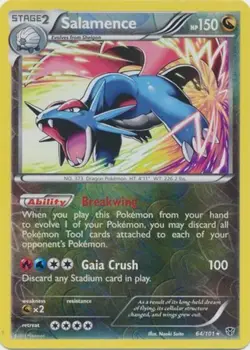Lightly Played Salamence - 64/101 - Holo Rare - Reverse Holo Pokemon Plasma Blas - Image 1