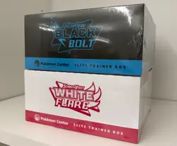 Pokemon Center Black Bolt and White Flare ETB Elite Trainer Box Set of 2 Sealed - Image 1