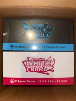 Pokemon Center Black Bolt and White Flare ETB Elite Trainer Box Set of 2 Sealed - Image 1