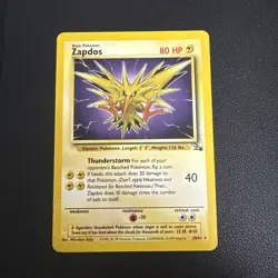 Pokemon TCG Zapdos 30/62 Fossil Unlimited Rare Non-Holo Vintage - Image 1