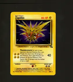 1999 Pokemon TCG Zapdos Fossil Set Non-Holo RARE Card 30/62 WOTC NM Vintage - Image 1