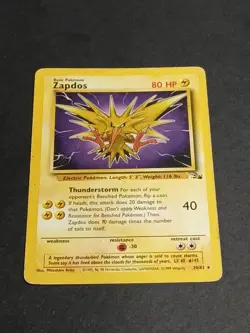 Pokemon Zapdos 30/62 Non Holo Fossil Unlimited - Image 1