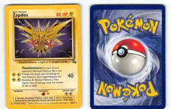 ZAPDOS 30/62 RARE FOSSIL POKEMON MP - Image 1