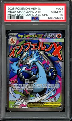 PSA 10 Mega Charizard X EX 023 MEP UPC Black Star Promo Pokemon 2025 - Image 1