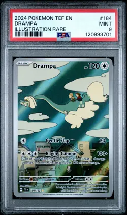 2024 POKEMON TEF EN-TEMPORAL FORCES ILLUSTRATION RARE #184 DRAMPA PSA 9 - Image 1