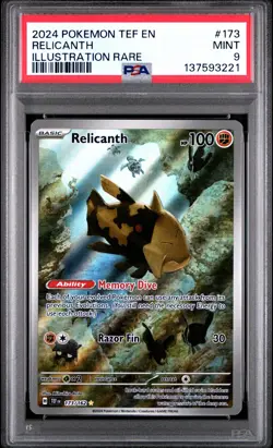 2024 POKEMON TEF EN-TEMPORAL FORCES ILLUSTRATION RARE #173 RELICANTH PSA 9 - Image 1