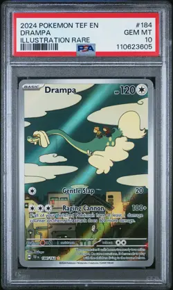 2024 POKEMON TEF EN-TEMPORAL FORCES ILLUSTRATION RARE #184 DRAMPA PSA 10 - Image 1