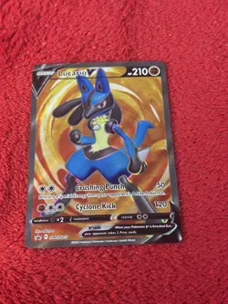 Lucario V SWSH213 SWSH: Sword & Shield Promo Cards Holo Near Mint - Image 1