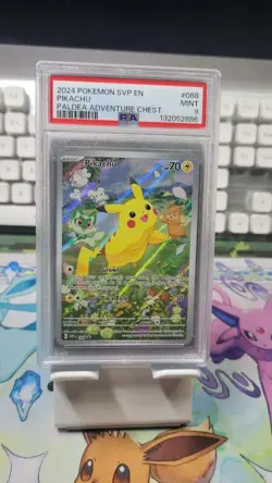 PSA 9 Pikachu Black Star Promo 88 Paldea Adventures Chest Pokemon Card NM/M TCG - Image 1