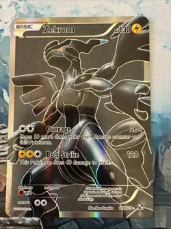 Zekrom 114/114 Black & White Base Full Art Holo Rare Pokemon Card LP+ - Image 2
