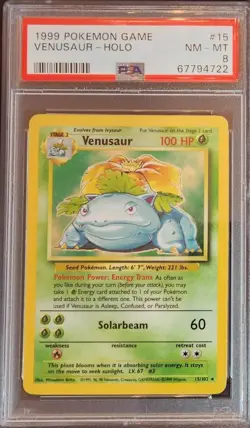 1999 Pokemon Game #15 Venusaur - Holo Psa 8 - Image 1