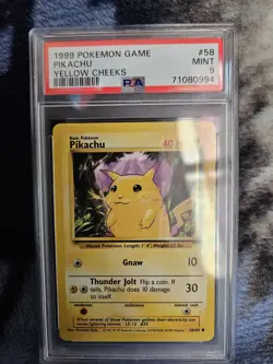 1999 Pokemon Game Base Set #58 Pikachu - Yellow Cheeks - PSA 9 MINT - Image 2