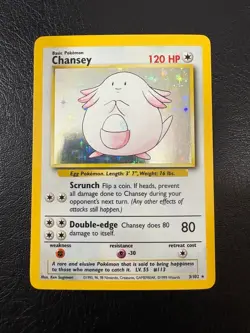 Pokemon WOTC 1999 Base Set Chansey Rare Holo Vintage Pokemon Card NM - Image 1