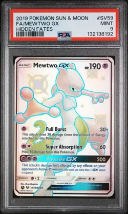 Mewtwo GX SV59/SV94 Hidden Fates Shiny Vault Rare PSA 9 Mint Pokemon Card - Image 2