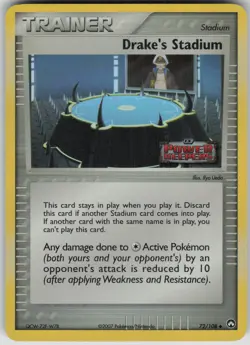 Pokemon TCG Drake's Stadium Uncommon Reverse Holo Power Keepers 72/108 - Image 1