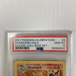 Pokemon Charizard Celebrations Classic Coll. Base Set Holo Rare #4 PSA 10! - Image 2