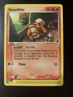 1x Growlithe - 65/100 - Common - Lightly Played Pokemon EX - Sandst - Image 1