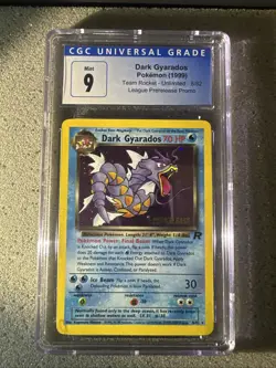 Dark Gyarados Pokemon 1999 Team Rocket - 8/82 League Prerelease Promo CGC 9 MINT - Image 1