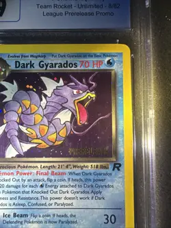 Dark Gyarados Pokemon 1999 Team Rocket - 8/82 League Prerelease Promo CGC 9 MINT - Image 2