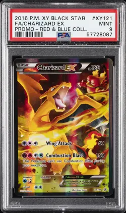 2016 POKEMON XY BLACK STAR PROMO RED & BLUE COLL FULL ART/CHARIZARD EX PSA 9 - Image 1