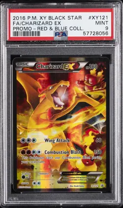2016 POKEMON XY BLACK STAR PROMO RED & BLUE COLL FULL ART/CHARIZARD EX PSA 9 - Image 1