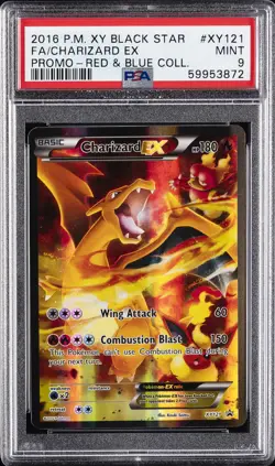 2016 POKEMON XY BLACK STAR PROMO RED & BLUE COLL FULL ART/CHARIZARD EX PSA 9 - Image 1
