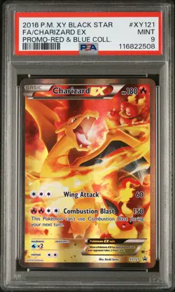 2016 POKEMON XY BLACK STAR PROMO RED & BLUE COLL FULL ART/CHARIZARD EX PSA 9 - Image 1