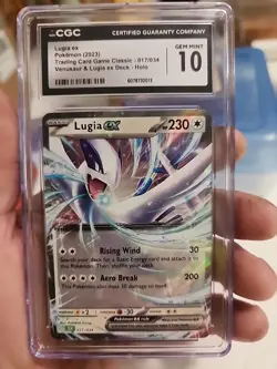 CGC 10 GEM MINT Lugia ex 017/034 CLV TCG Classic Venusaur Deck Holo Pokemon 2023 - Image 1
