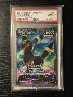 2021 POKEMON UMBREON V EEVEE HEROES 084/069 PSA 10 SR S6A JAPANESE - Image 1